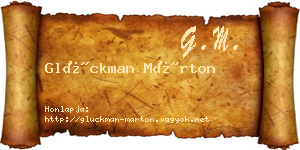 Glückman Márton névjegykártya